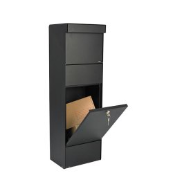 Allux Grundform - Pakkepostkasse, SORT med udskiftelig frontplader